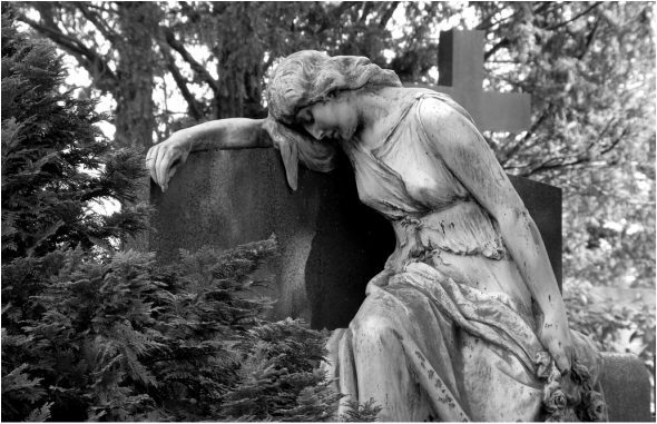Angel weeping on tomb